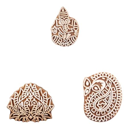 Set of 3 Piece New Mix Wooden Printing Block